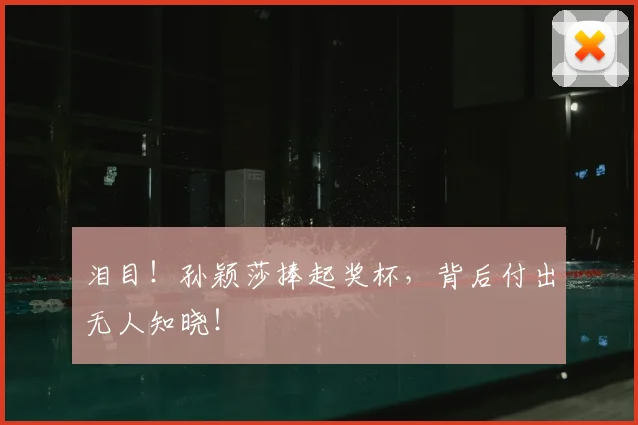 泪目！孙颖莎捧起奖杯，背后付出无人知晓！